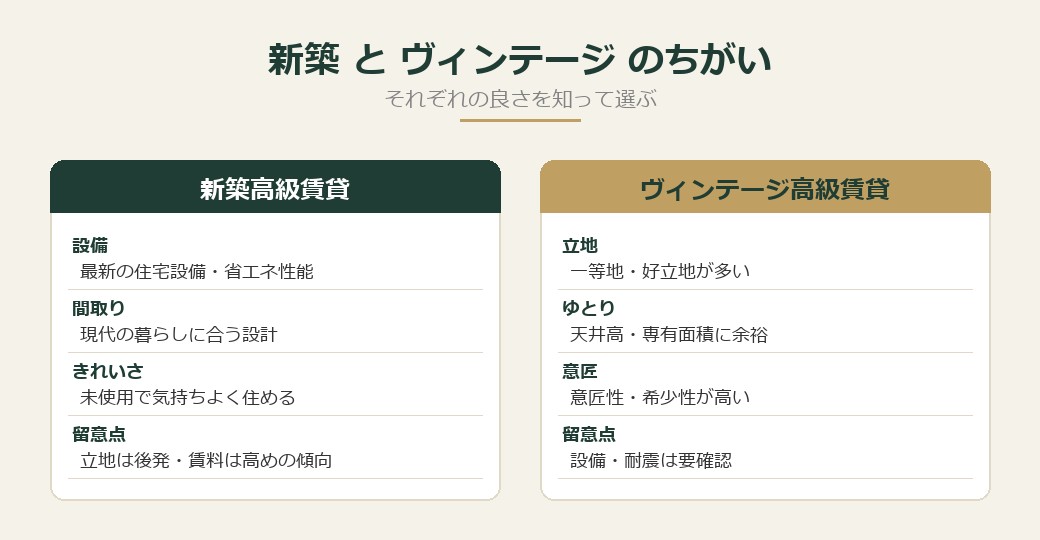 新築とヴィンテージのちがい